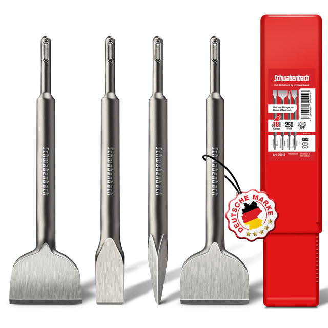 Schwabenbach SDS-Plus Meißel Set 4tlg. 250 mm