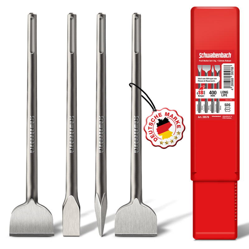 Schwabenbach SDS-Max Meißel Set 4tlg. 400 mm