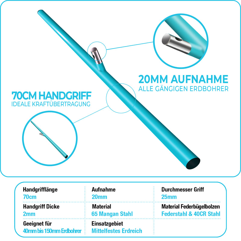 Brunnental Handgriff 70 cm für Erdbohrer Ø 20 mm