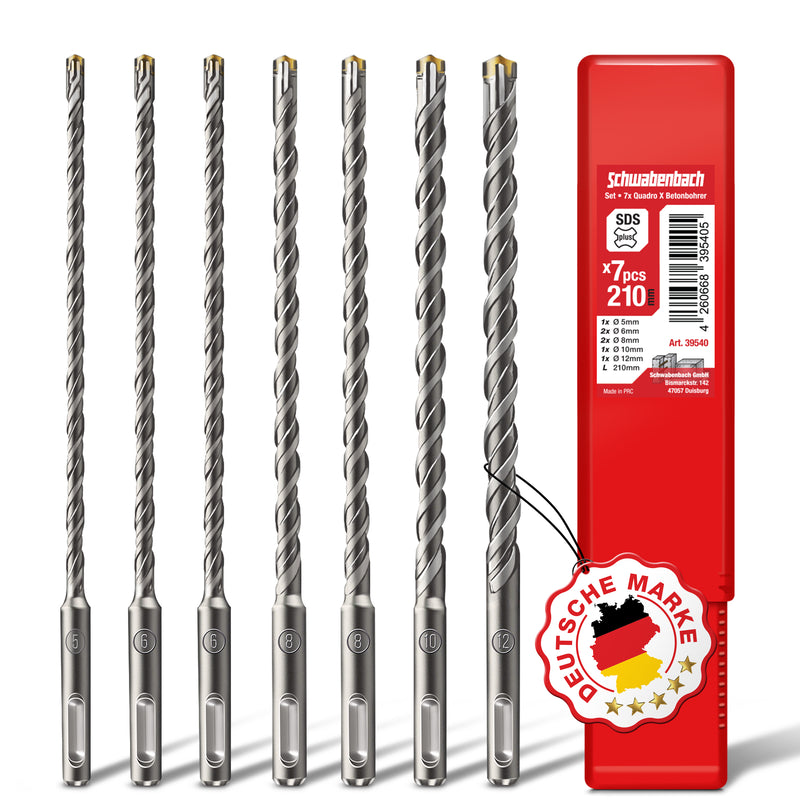 Schwabenbach SDS-Plus Betonbohrer Set 7tlg. 5–14 mm x 210 mm