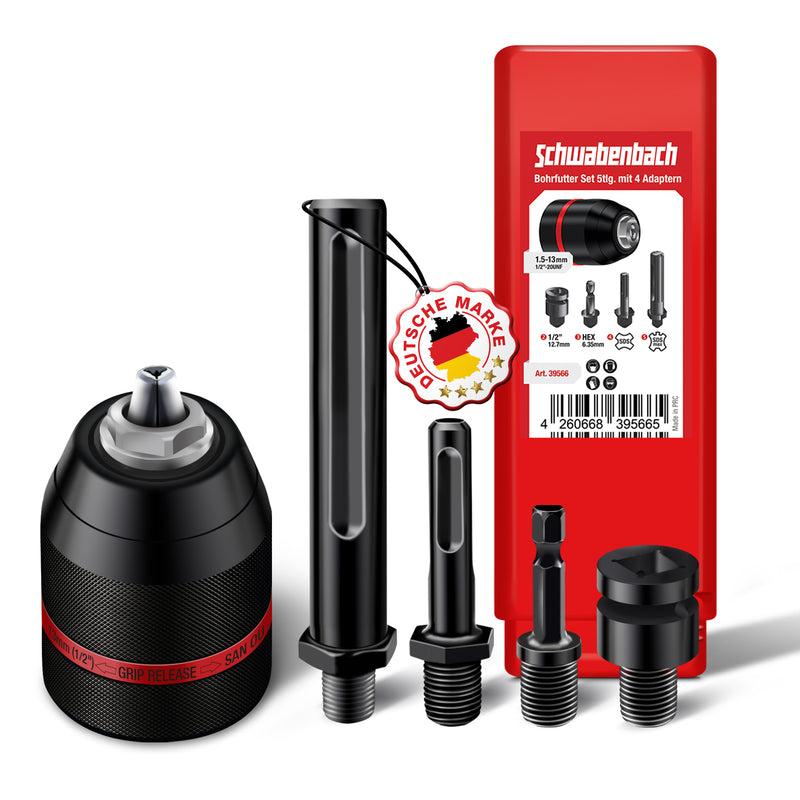 Schwabenbach Schnellspannbohrfutter Komplett Set 5tlg.