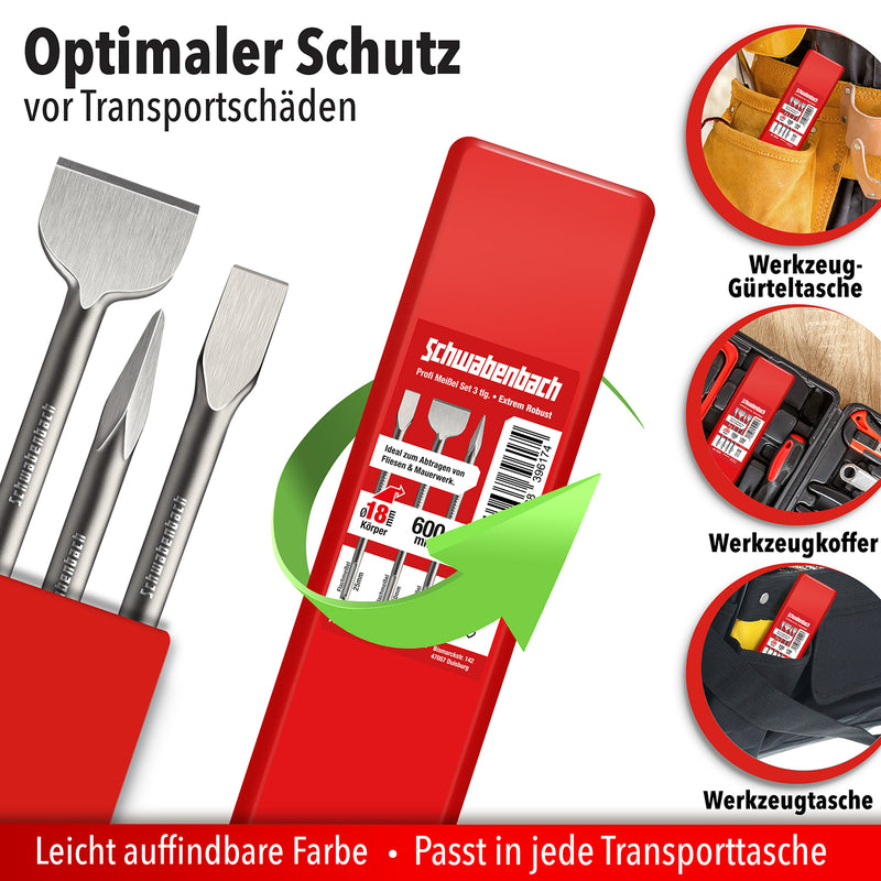 Schwabenbach SDS-Max Meißel Set 3tlg. 600 mm