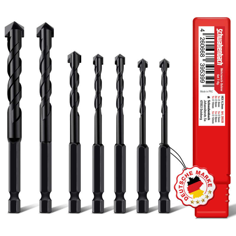 Schwabenbach Mehrzweckbohrer Set 7tlg. 4–12 mm