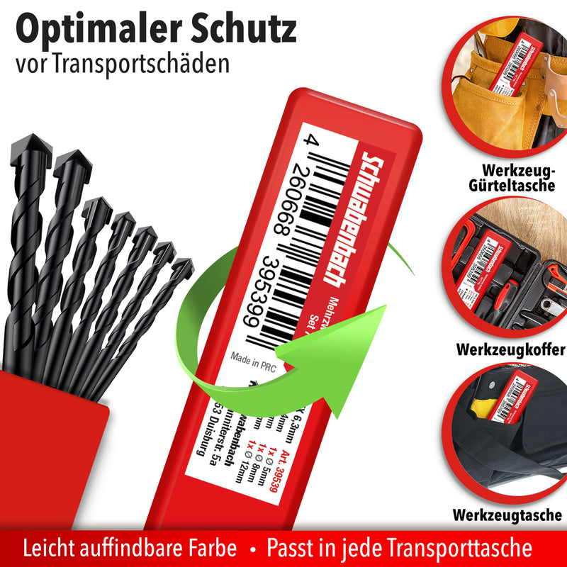 Schwabenbach Mehrzweckbohrer Set 7tlg. 4–12 mm