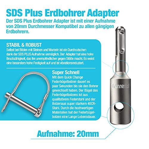 Brunnental SDS-Plus Erdbohrer Adapter inkl. Quick-Change Bolzen