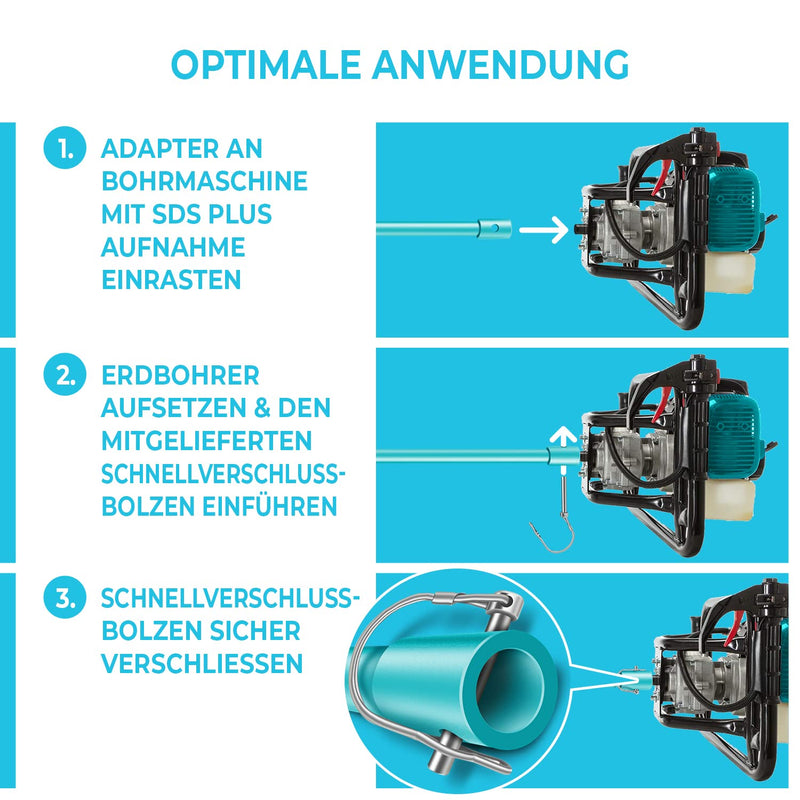 Brunnental Erdbohrer Verlängerung 5 m inkl. 5x Quick-Change Bolzen
