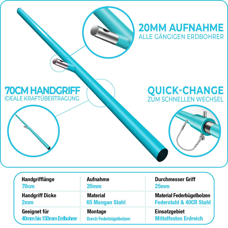 Brunnental Handgriff 70 cm für Erdbohrer Ø 20 mm