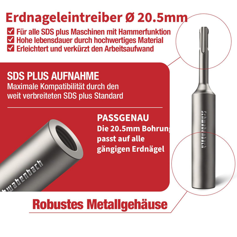 Schwabenbach SDS-Plus Erdnageleintreiber 170 x Ø 25 mm
