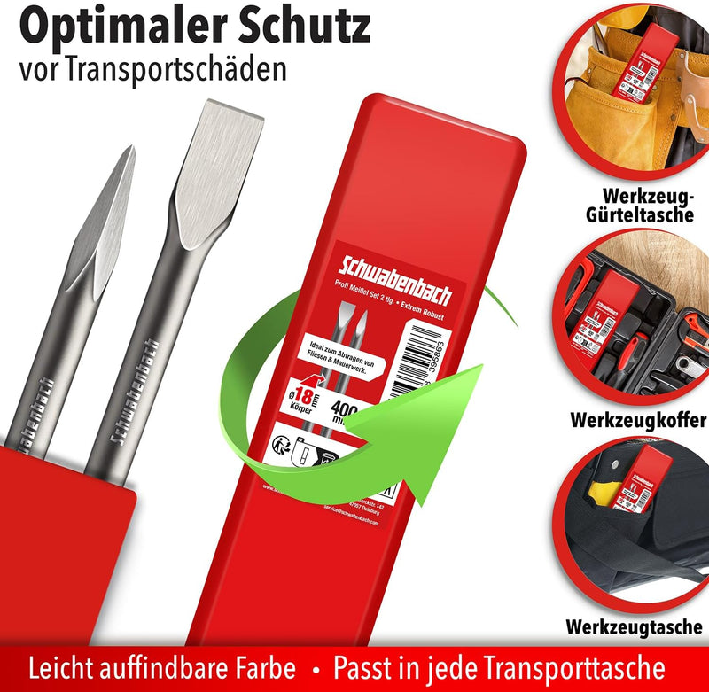 Schwabenbach SDS-Max Fliesenmeißel abgewinkelt 80 x 300 mm