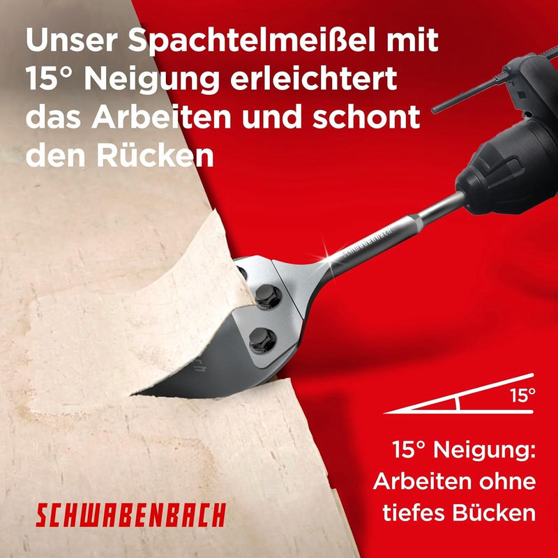 Schwabenbach SDS-Plus Spachtelmeißel Set 125 x 125 mm inkl. Ersatzklinge