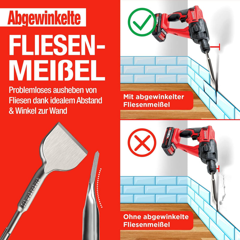 Schwabenbach SDS-Plus Fliesenmeißel abgewinkelt 75 x 165 mm