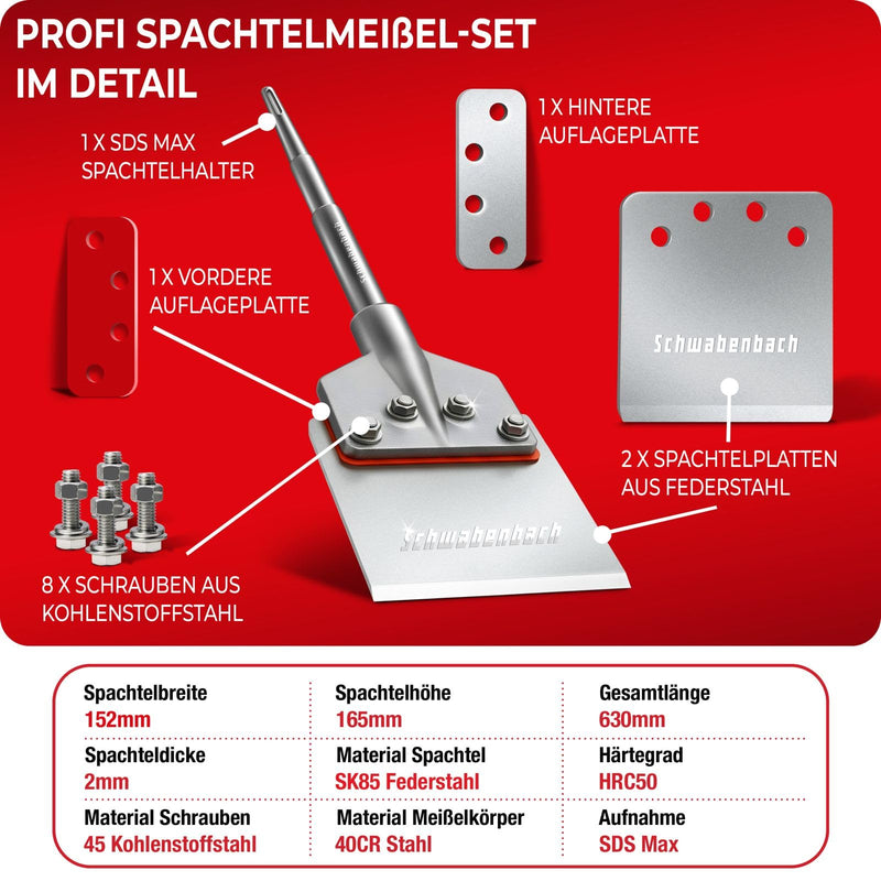 Schwabenbach SDS-Max Spachtelmeißel 152 x 630 mm inkl. Ersatzklinge