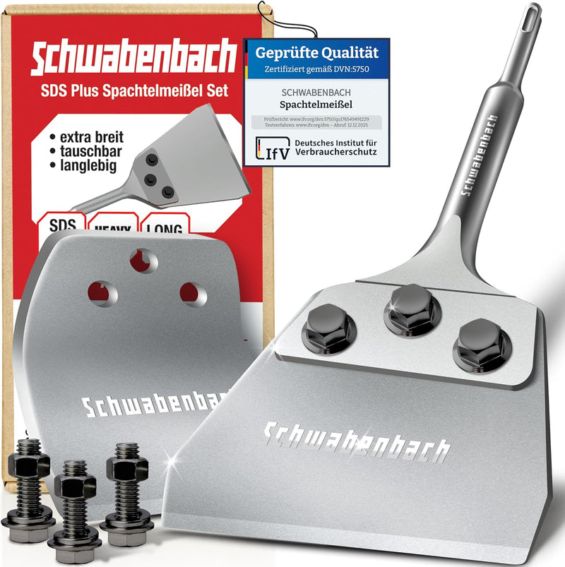 Schwabenbach SDS-Plus Spachtelmeißel Set 125 x 125 mm inkl. Ersatzklinge