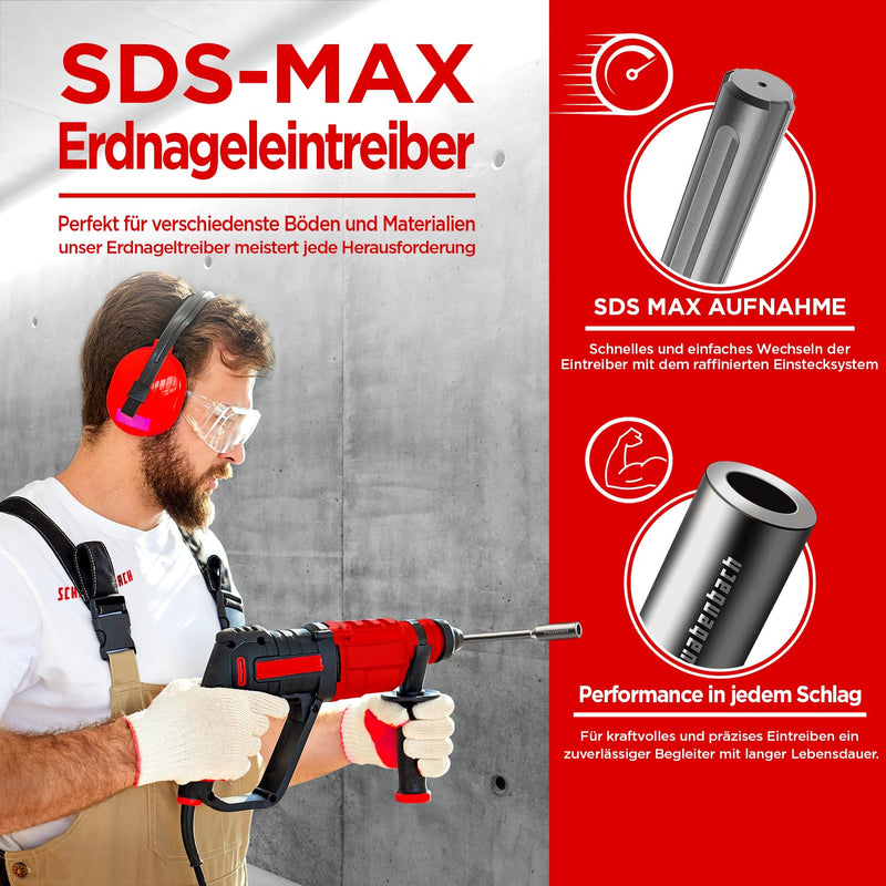 Schwabenbach SDS-Max Erdnageleintreiber 250 x Ø 32 mm