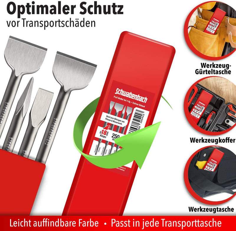 Schwabenbach SDS-Plus Meißel Set 4tlg. 250 mm