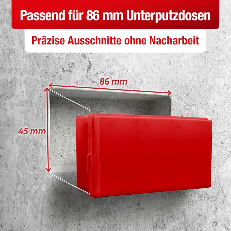 SCHWABENBACH® SDS Plus Lochmeißel 85 x 45 mm für Unterputzdosen | Quadrat-Lochmeißel für Steckdosen und Schalterdosen