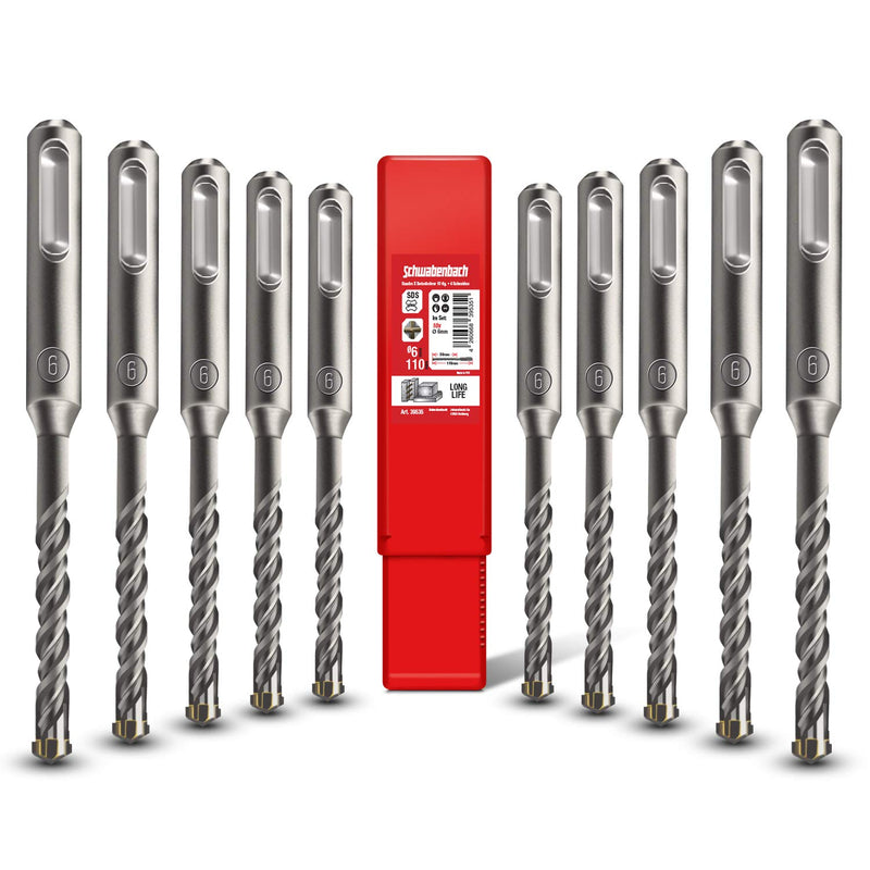 Schwabenbach SDS-Plus Betonbohrer Set 10tlg. Ø 6 mm x 110 mm