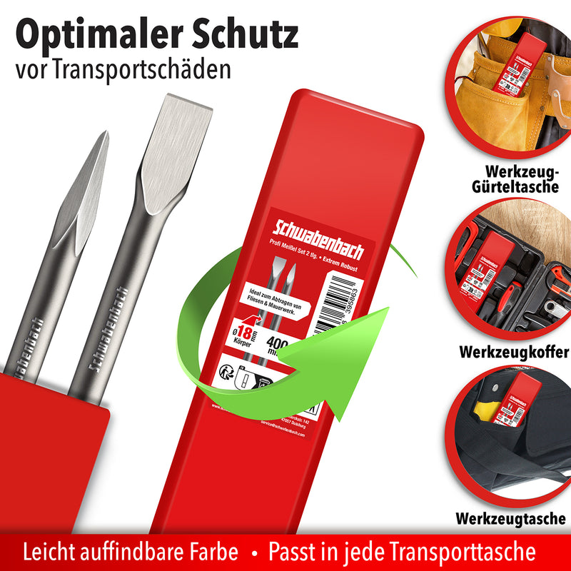 Schwabenbach SDS-Max Meißel Set 2tlg. 400 mm